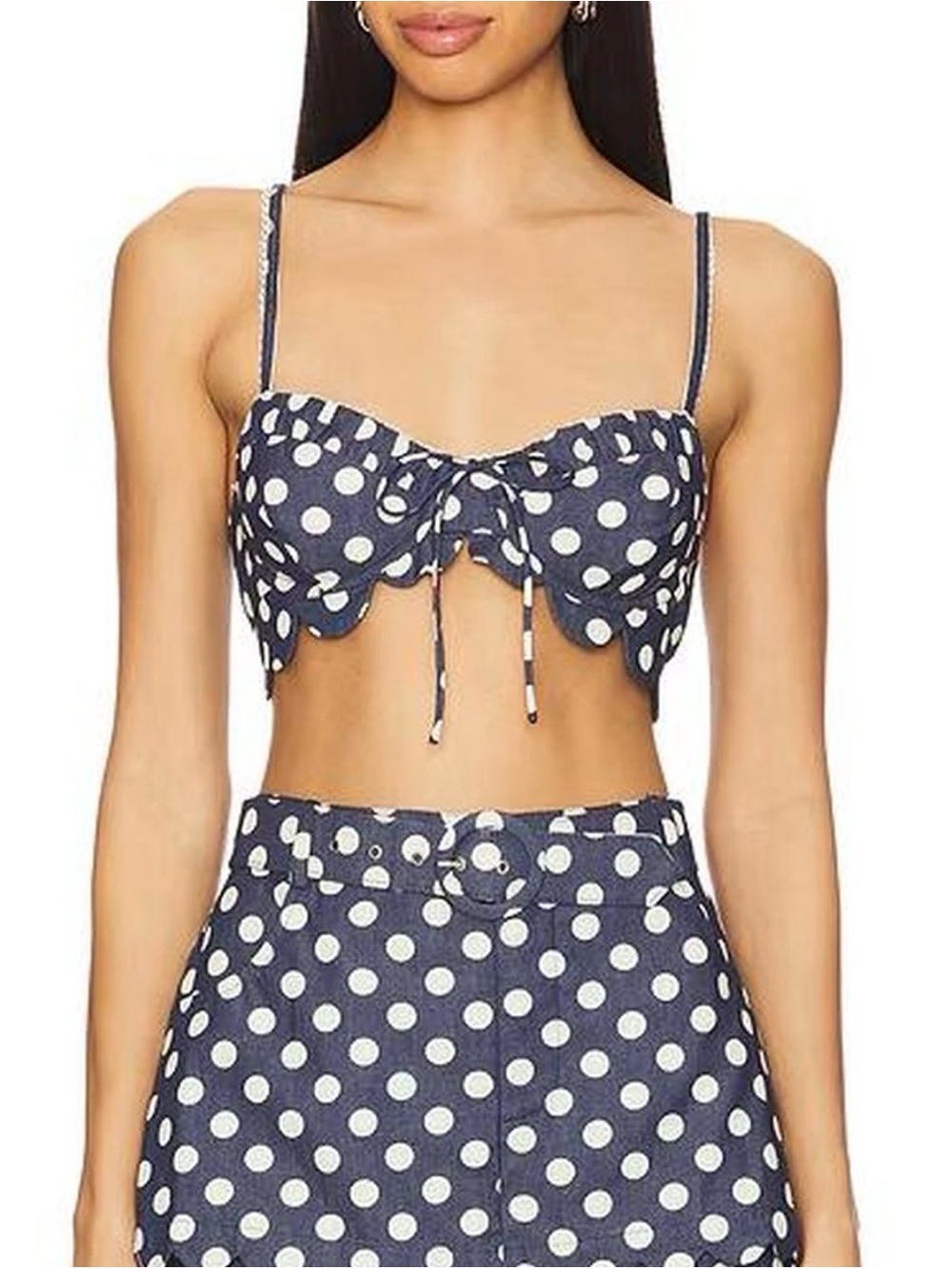 For love and lemons demin polka dot set